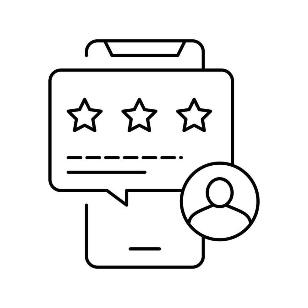 apartment review phone app line icon vector illustration