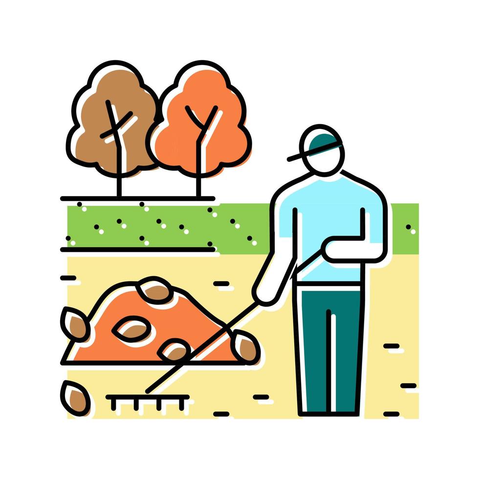 Ilustración de vector de icono de color de autorización de jardín
