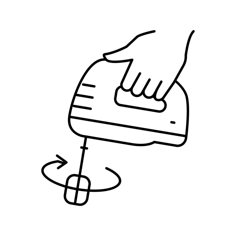 mixer beating line icon vector illustration