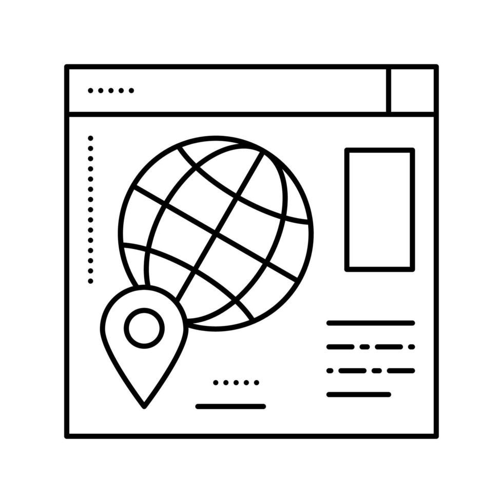 web site map location line icon vector illustration