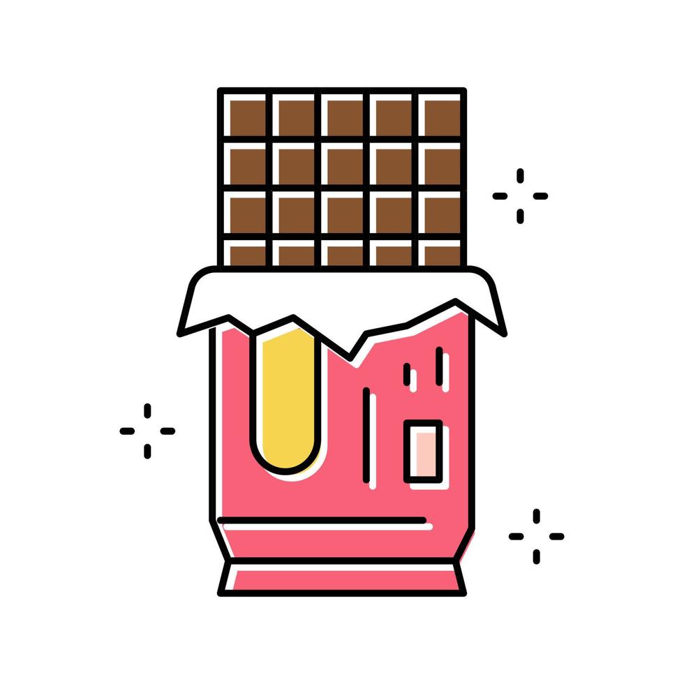 Ilustración de vector de icono de color de embalaje de chocolate