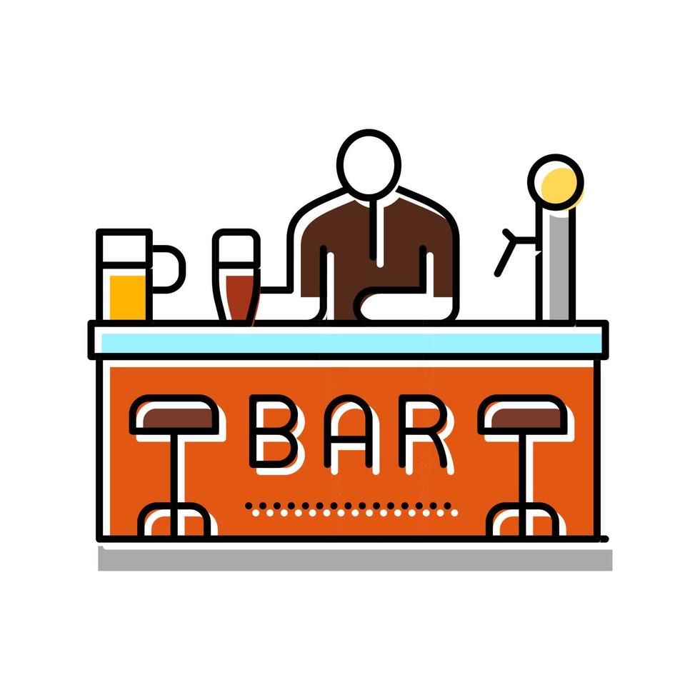 bar cerveza bebida color icono vector ilustración
