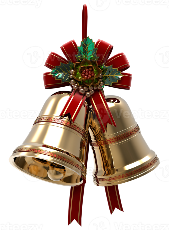 gold bell with ribbon png