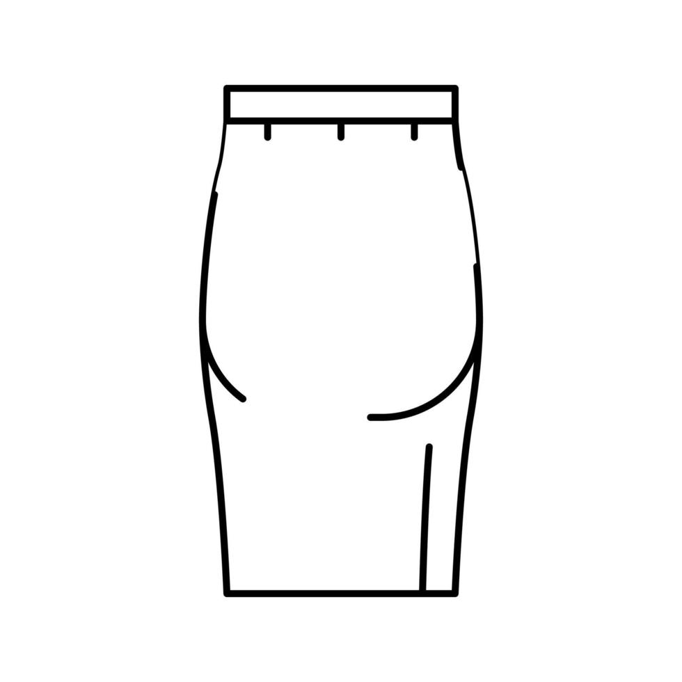 lápiz falda línea icono vector ilustración