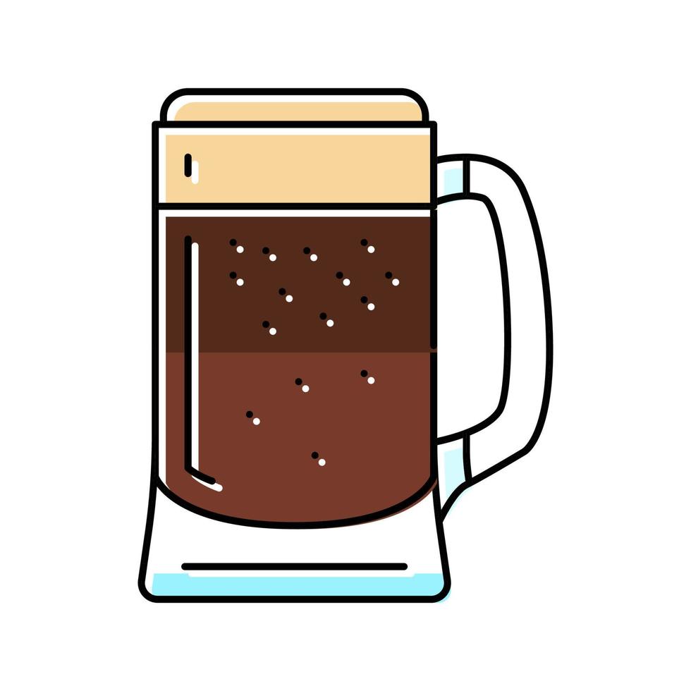 Ilustración de vector de icono de color de vaso de cerveza porter