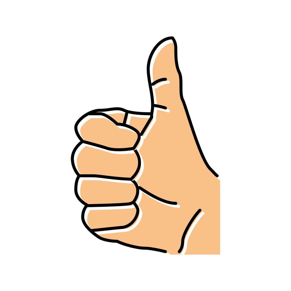 thumb up hand gesture color icon vector illustration