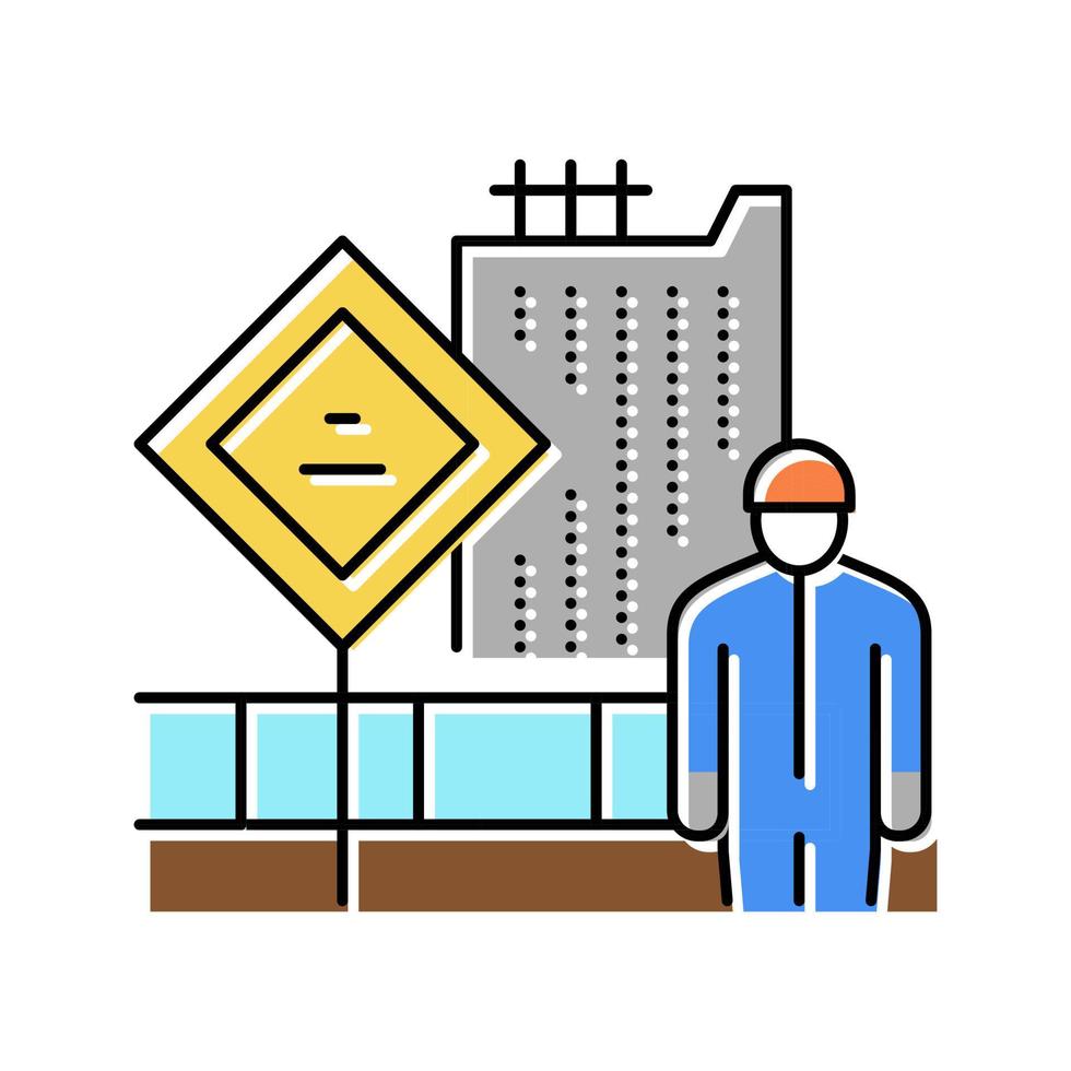 ingeniero en construcción patio color icono vector ilustración