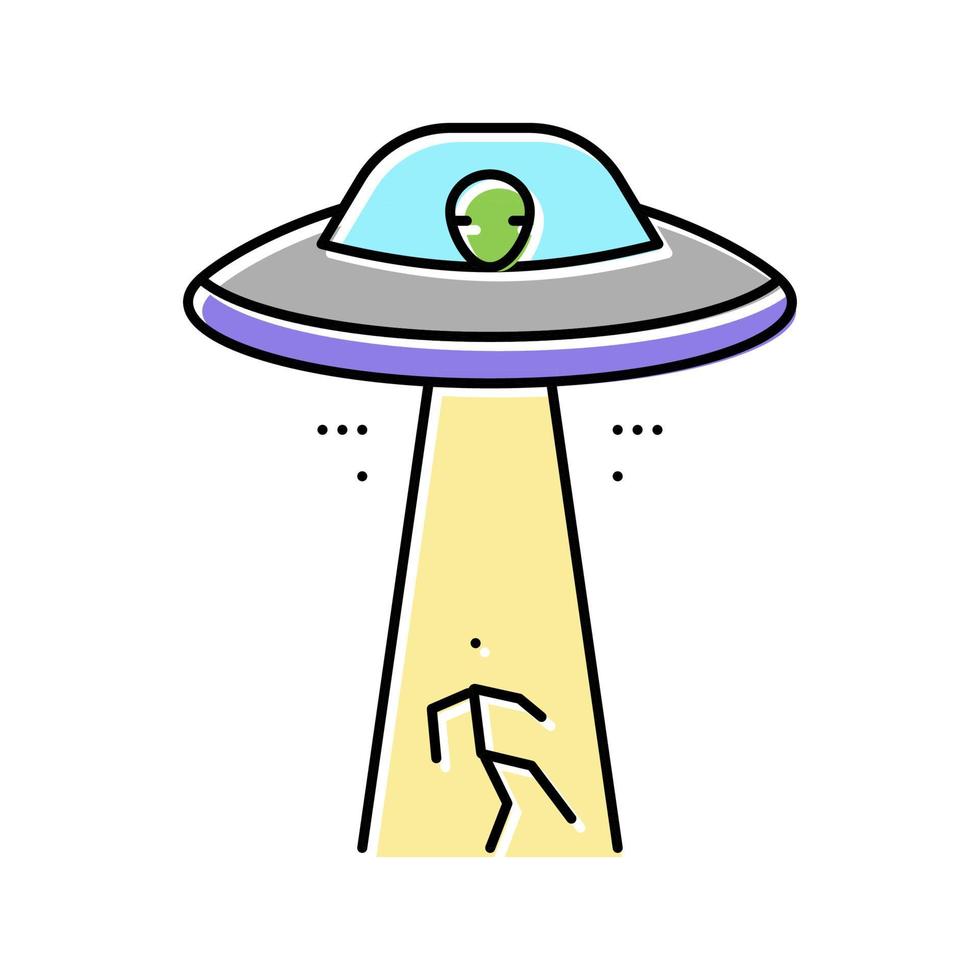 alien abduction color icon vector illustration