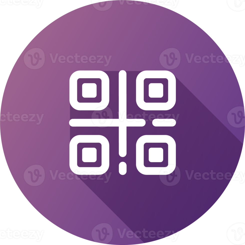QR code icon in flat design style. Scan QR code signs illustration. png
