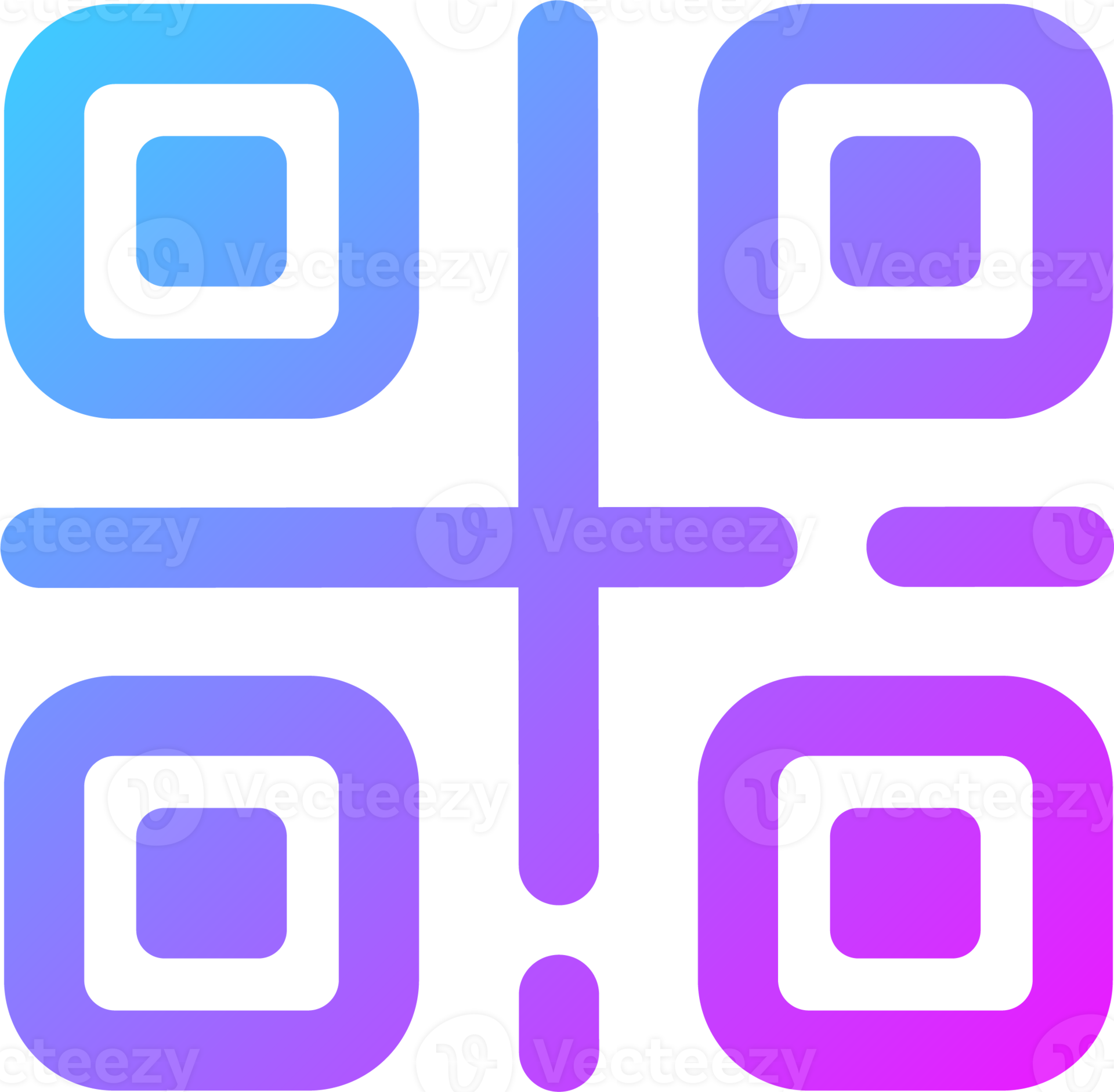 QR code icon in gradient colors. Scan QR code signs illustration