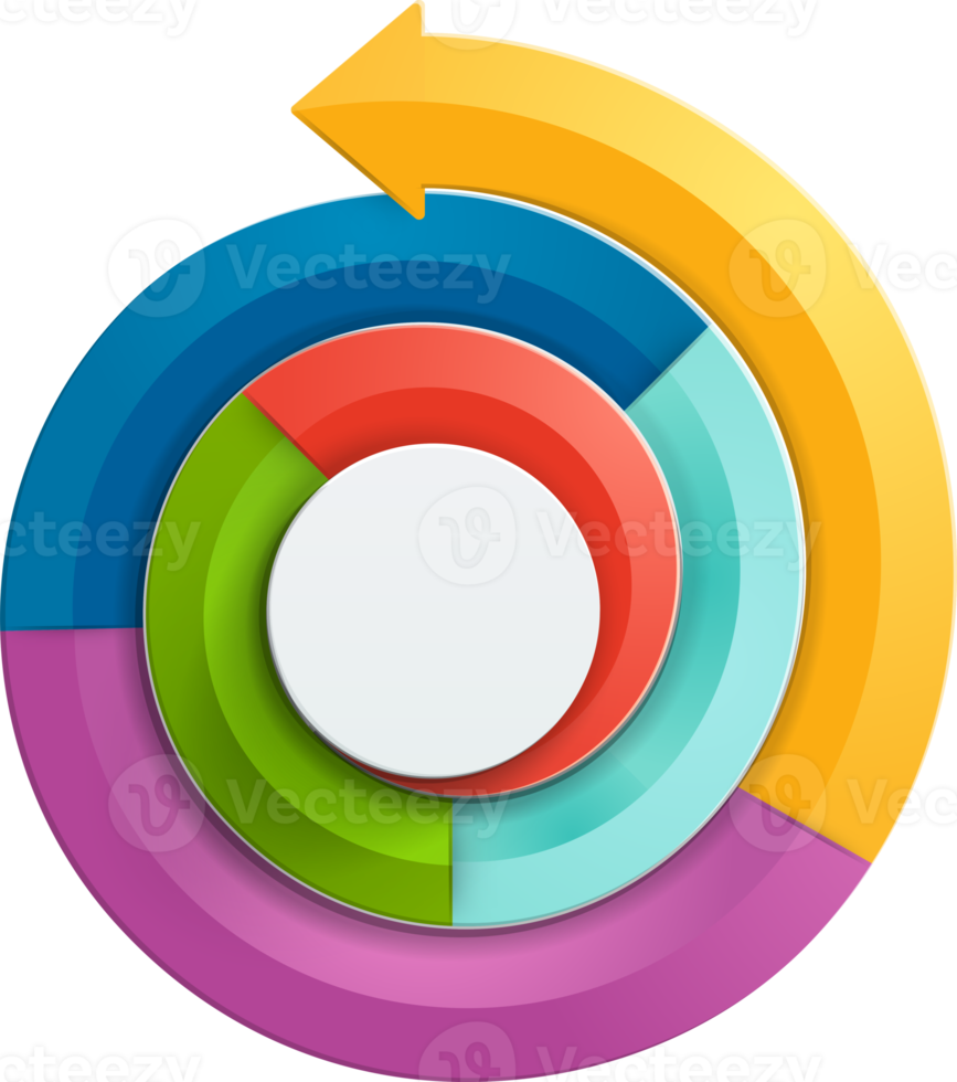 Arrow circle infographics template png