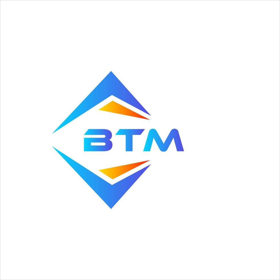 diseño de logotipo de tecnología abstracta btm sobre fondo blanco. concepto de logotipo de letra de iniciales creativas btm. vector