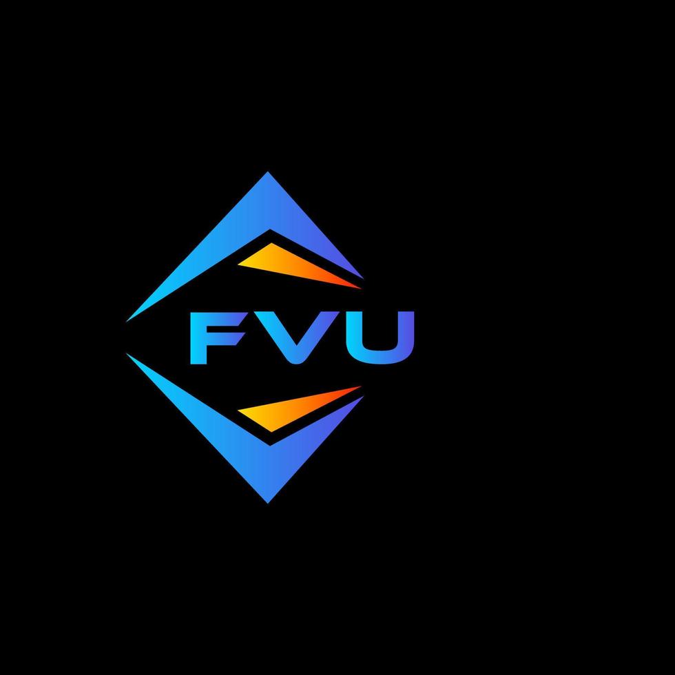 diseño de logotipo de tecnología abstracta fvu sobre fondo negro. concepto de logotipo de letra de iniciales creativas fvu. vector