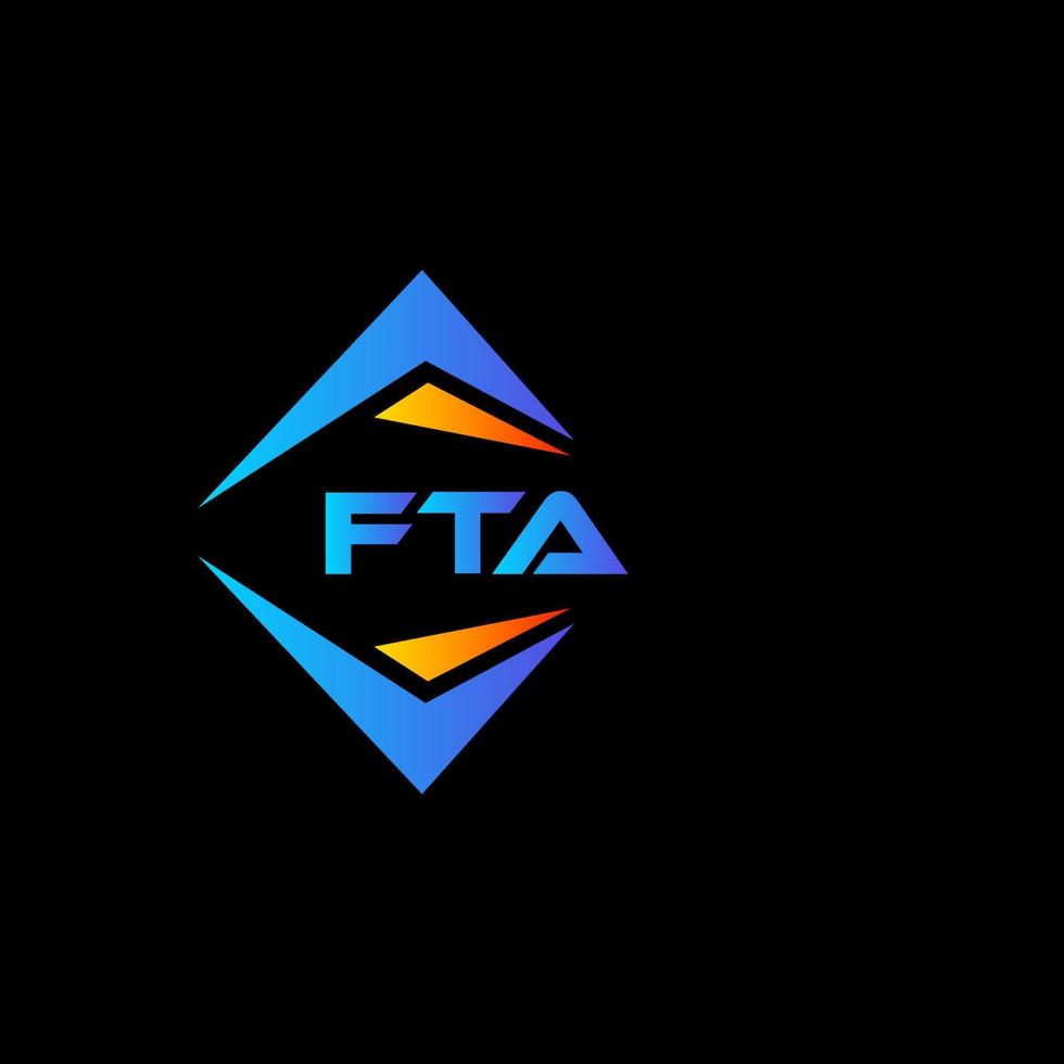 diseño de logotipo de tecnología abstracta fta sobre fondo negro. concepto de logotipo de letra de iniciales creativas de fta. vector