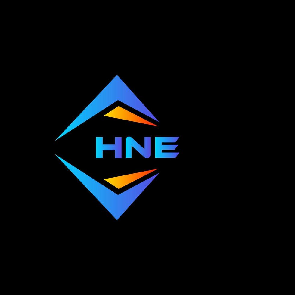 diseño de logotipo de tecnología abstracta hne sobre fondo negro. concepto de logotipo de letra de iniciales creativas hne. vector