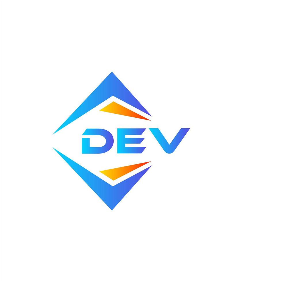 dev diseño de logotipo de tecnología abstracta sobre fondo blanco. concepto de logotipo de letra de iniciales creativas dev. vector