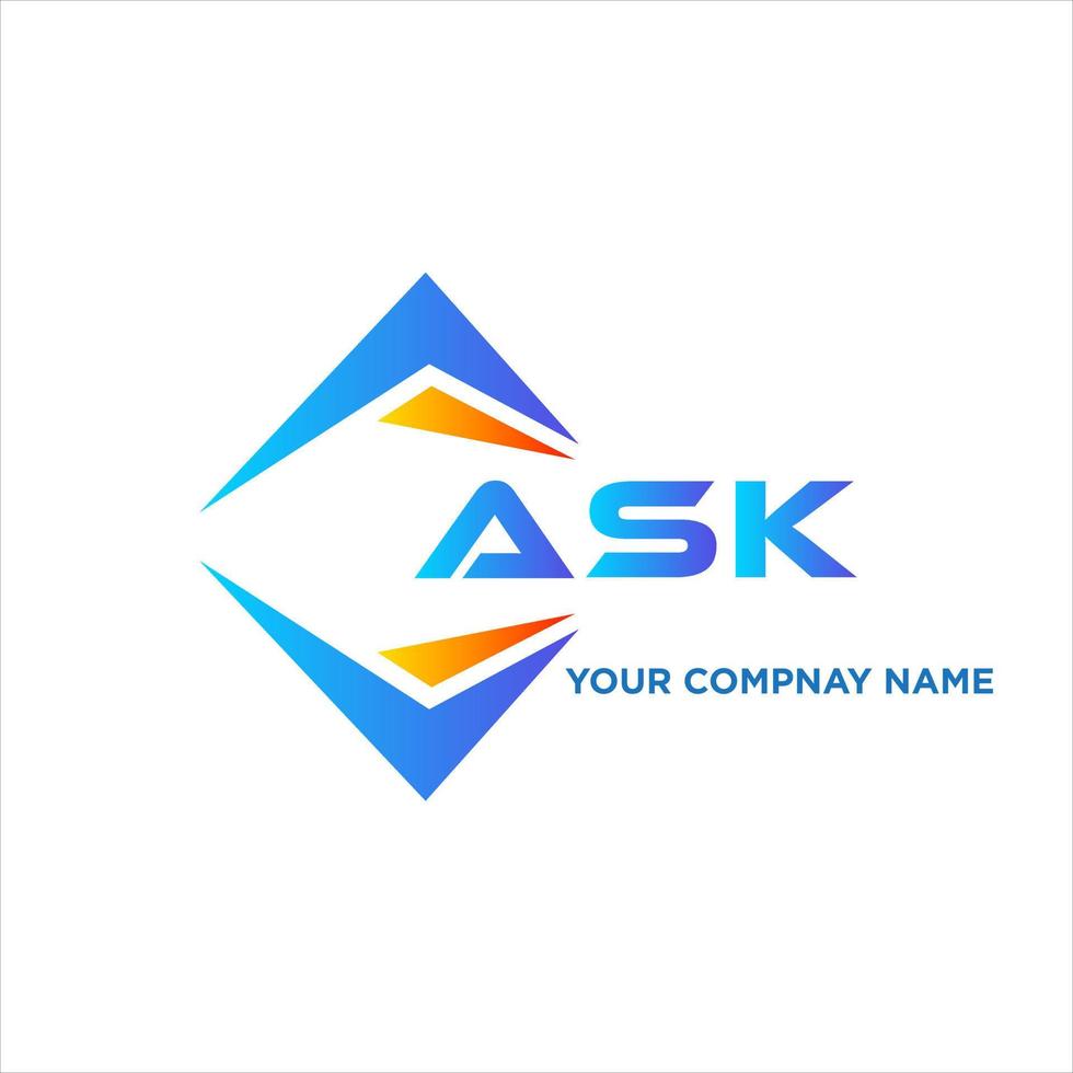 ASK abstract technology logo design on white background. ASK creative initials letter logo concept. vector