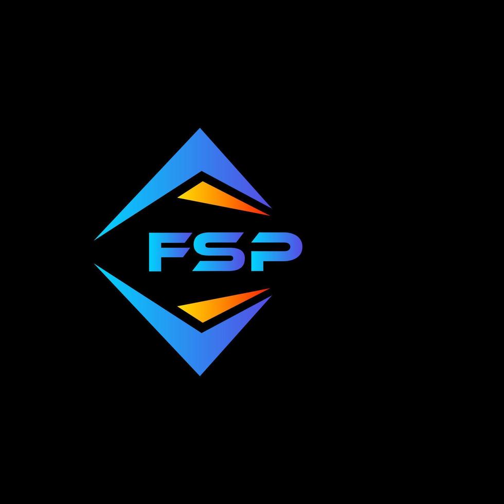 diseño de logotipo de tecnología abstracta fsp sobre fondo negro. concepto de logotipo de letra de iniciales creativas fsp. vector