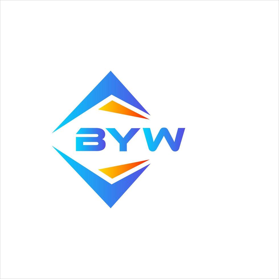 byw diseño de logotipo de tecnología abstracta sobre fondo blanco. concepto de logotipo de letra de iniciales creativas byw. vector