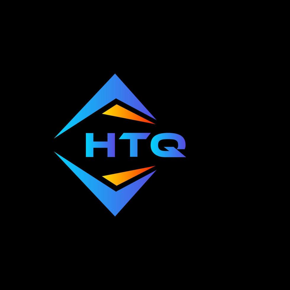 htq diseño de logotipo de tecnología abstracta sobre fondo negro. concepto de logotipo de letra de iniciales creativas htq. vector