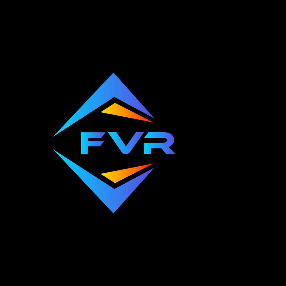 Diseño de logotipo de tecnología abstracta fvr sobre fondo negro. concepto de logotipo de letra de iniciales creativas fvr. vector