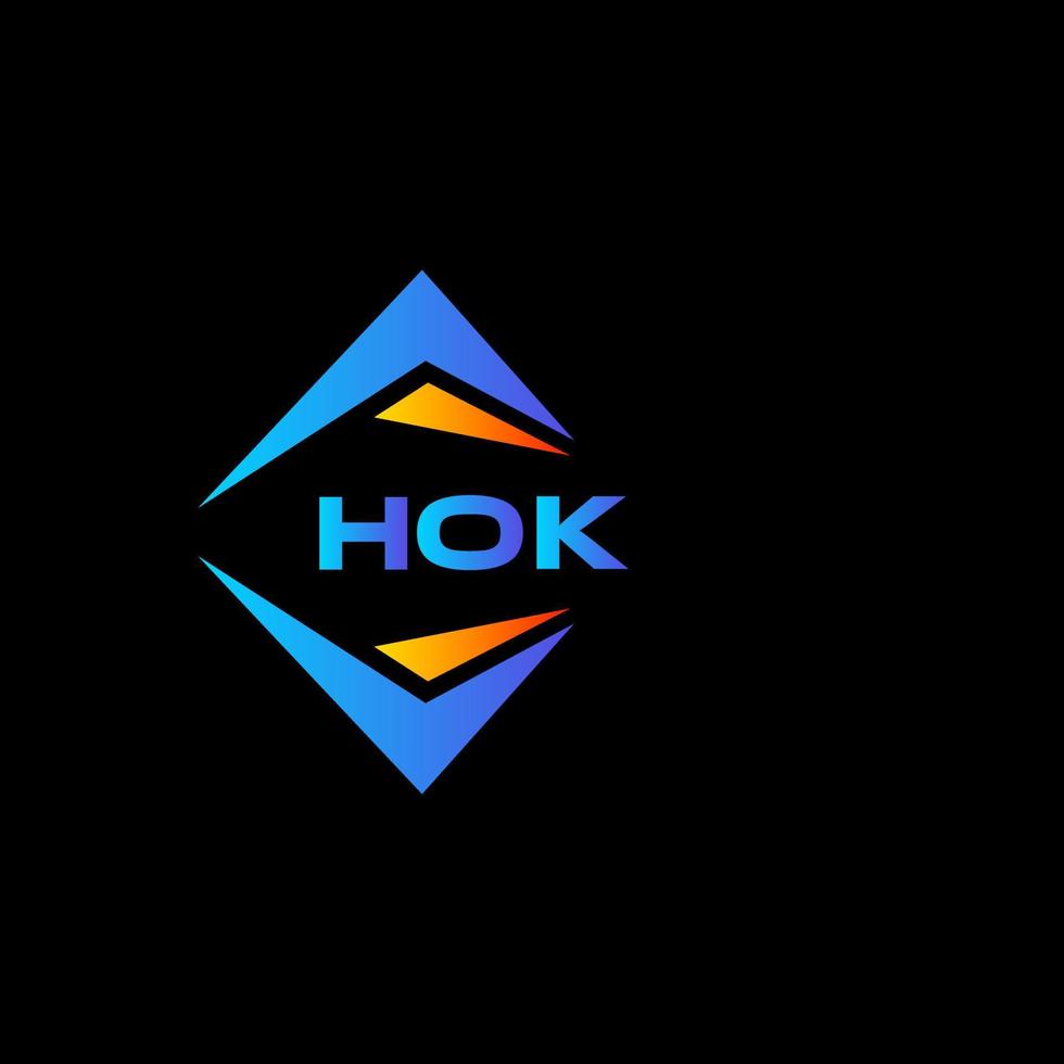 diseño de logotipo de tecnología abstracta hok sobre fondo negro. concepto de logotipo de letra inicial creativa hok. vector