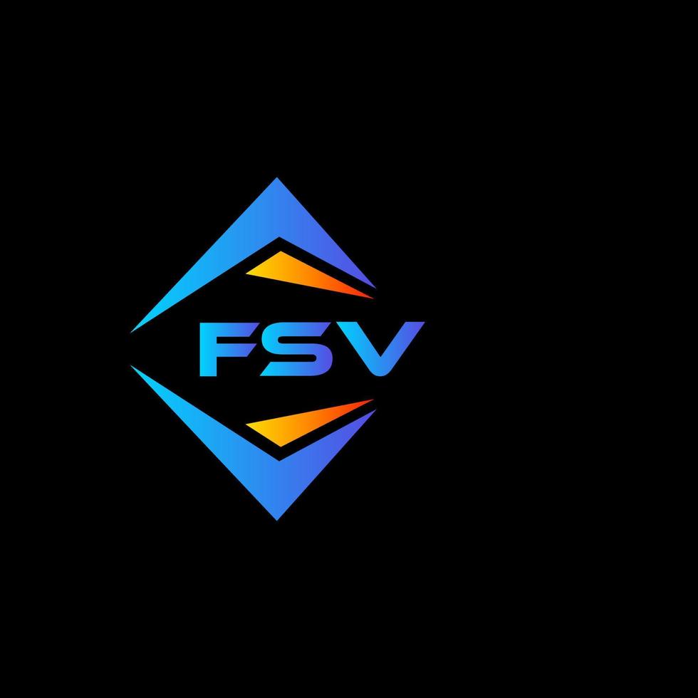 diseño de logotipo de tecnología abstracta fsv sobre fondo negro. concepto de logotipo de letra de iniciales creativas fsv. vector