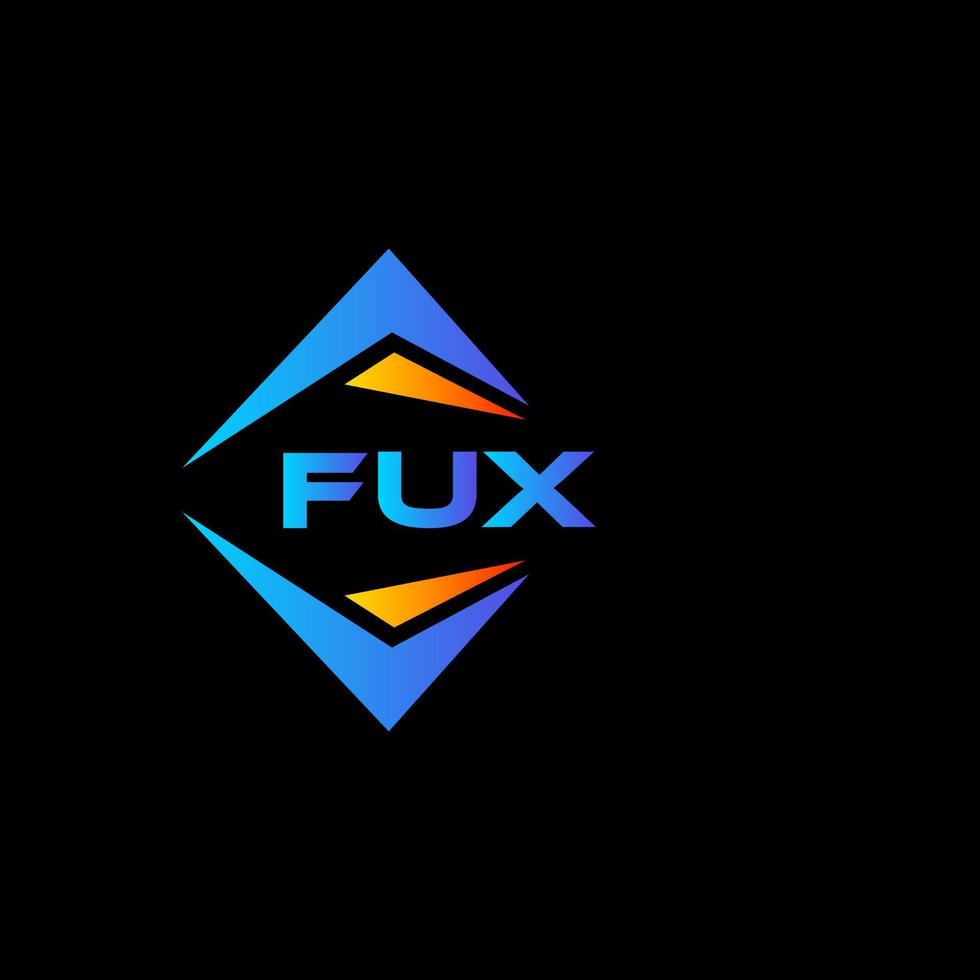 diseño de logotipo de tecnología abstracta fux sobre fondo negro. concepto de logotipo de letra de iniciales creativas fux. vector