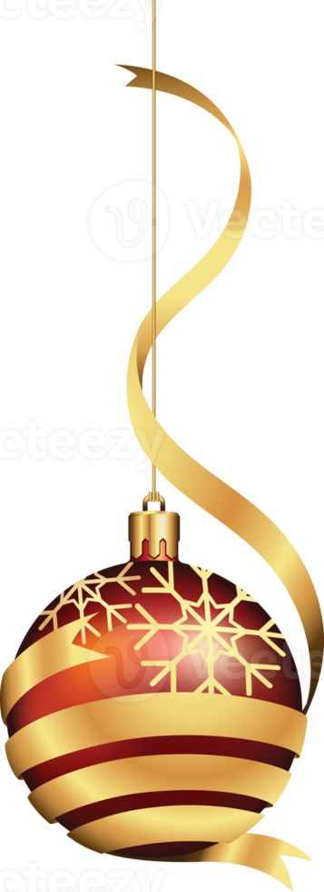 Kerstmis bal ornamenten hangende Aan goud draad png