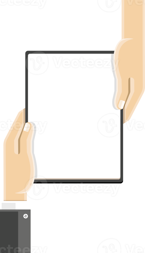 Hands give document paper png