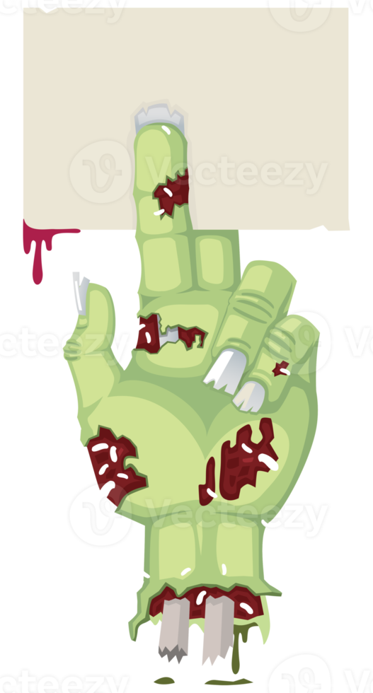 Zombie hand with card png