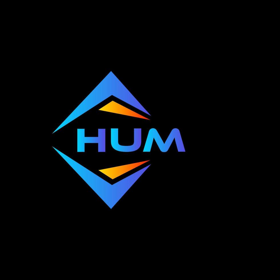 HUM abstract technology logo design on Black background. HUM creative initials letter logo concept. vector