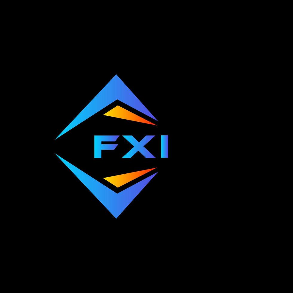 diseño de logotipo de tecnología abstracta fxi sobre fondo negro. concepto de logotipo de letra de iniciales creativas fxi. vector