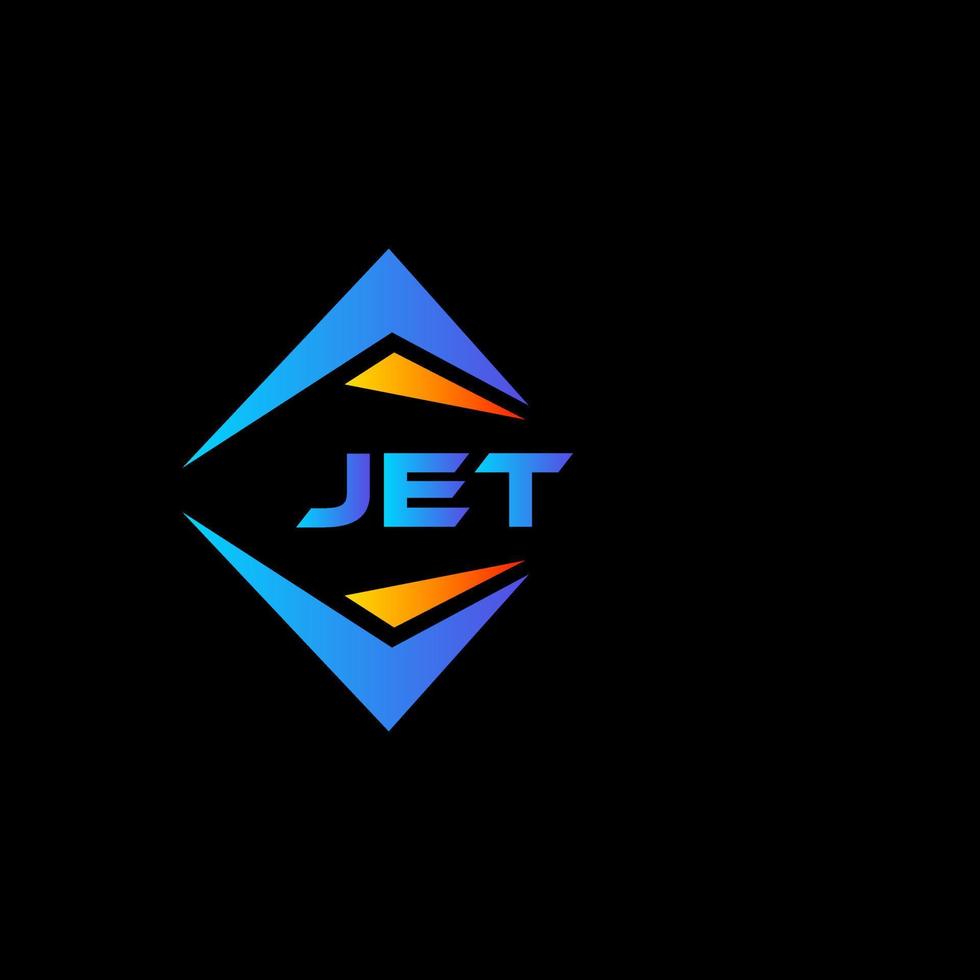 diseño de logotipo de tecnología abstracta de jet sobre fondo negro. concepto de logotipo de letra de iniciales creativas de jet. vector