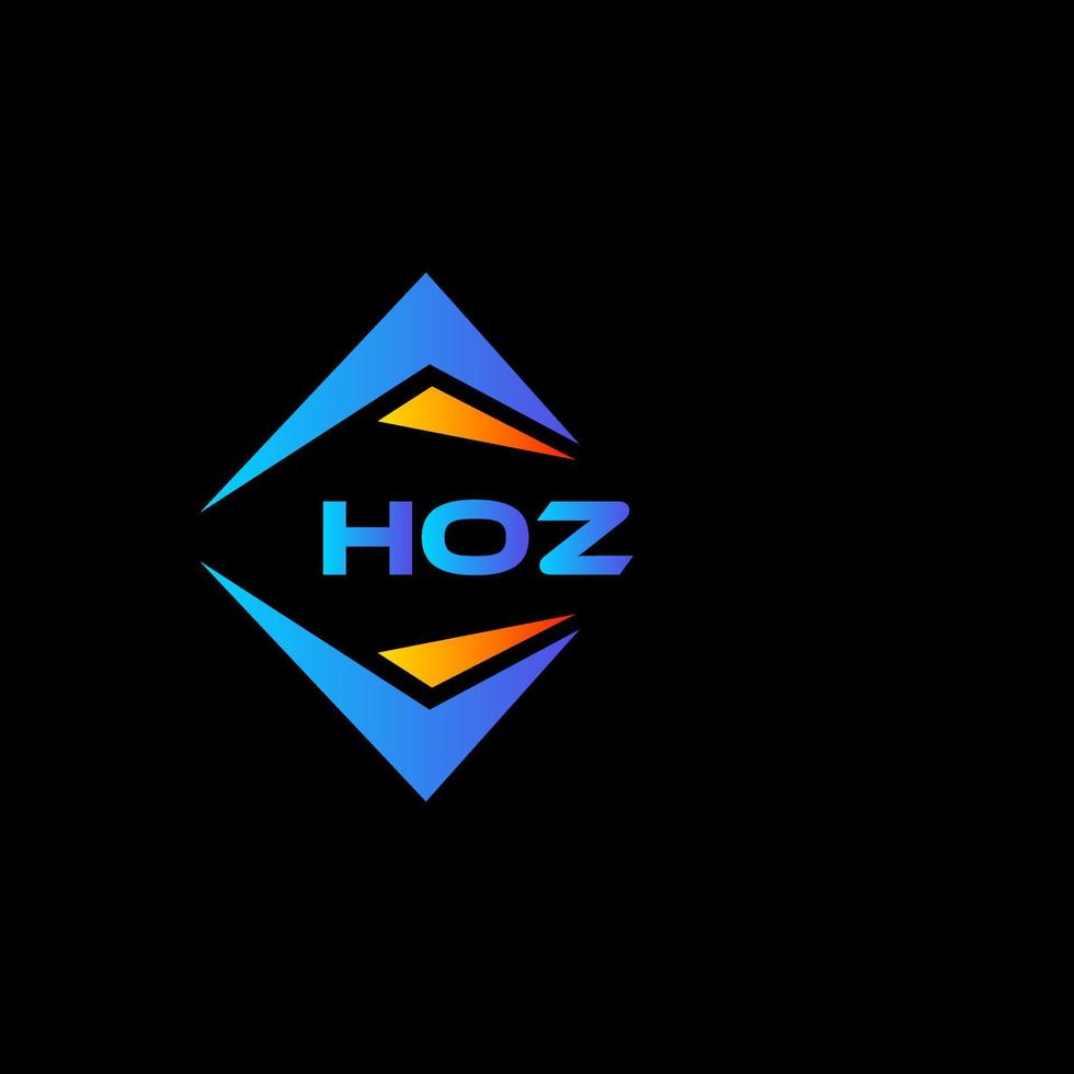 HOZ abstract technology logo design on Black background. HOZ creative initials letter logo concept. vector