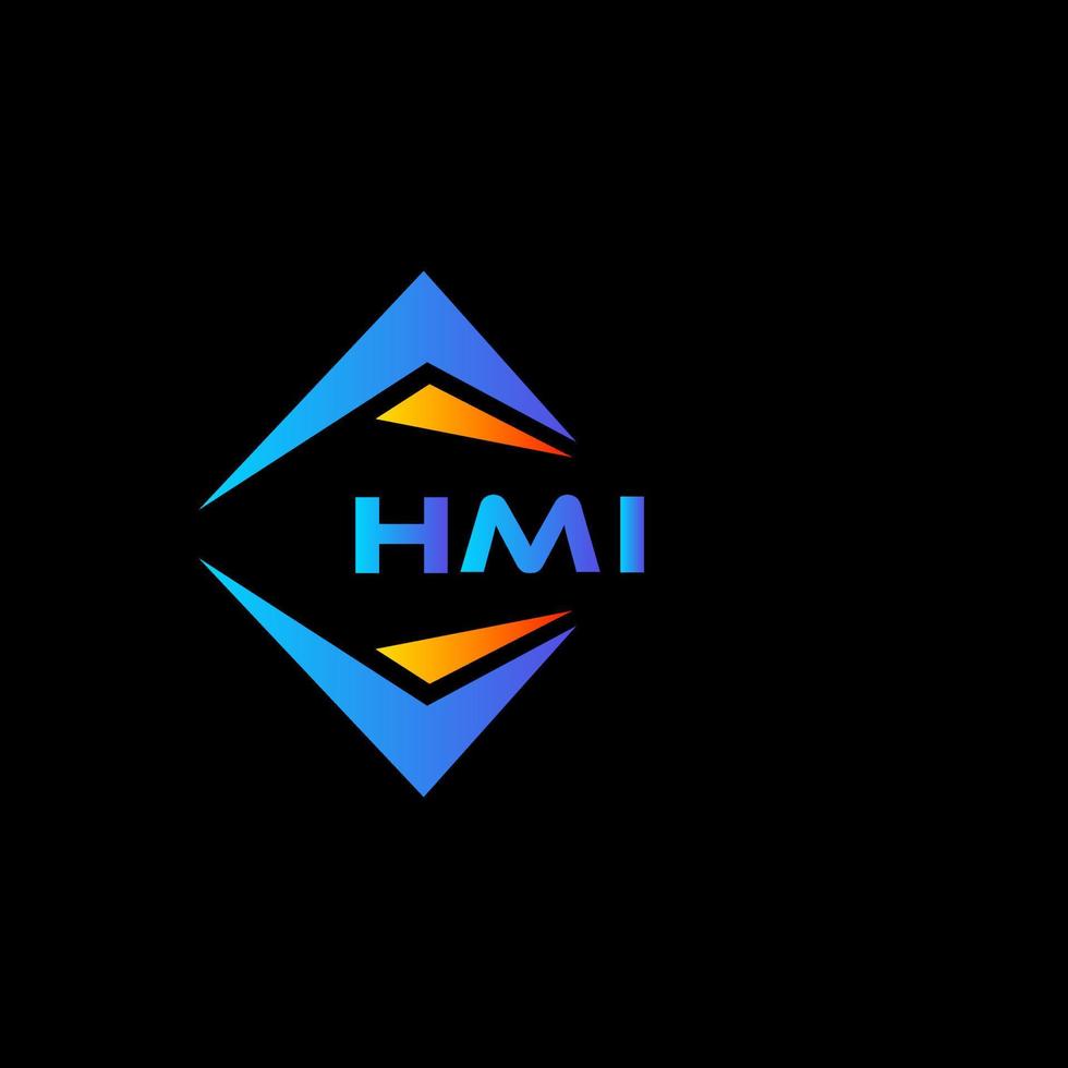 diseño de logotipo de tecnología abstracta hmi sobre fondo negro. concepto de logotipo de letra de iniciales creativas hmi. vector