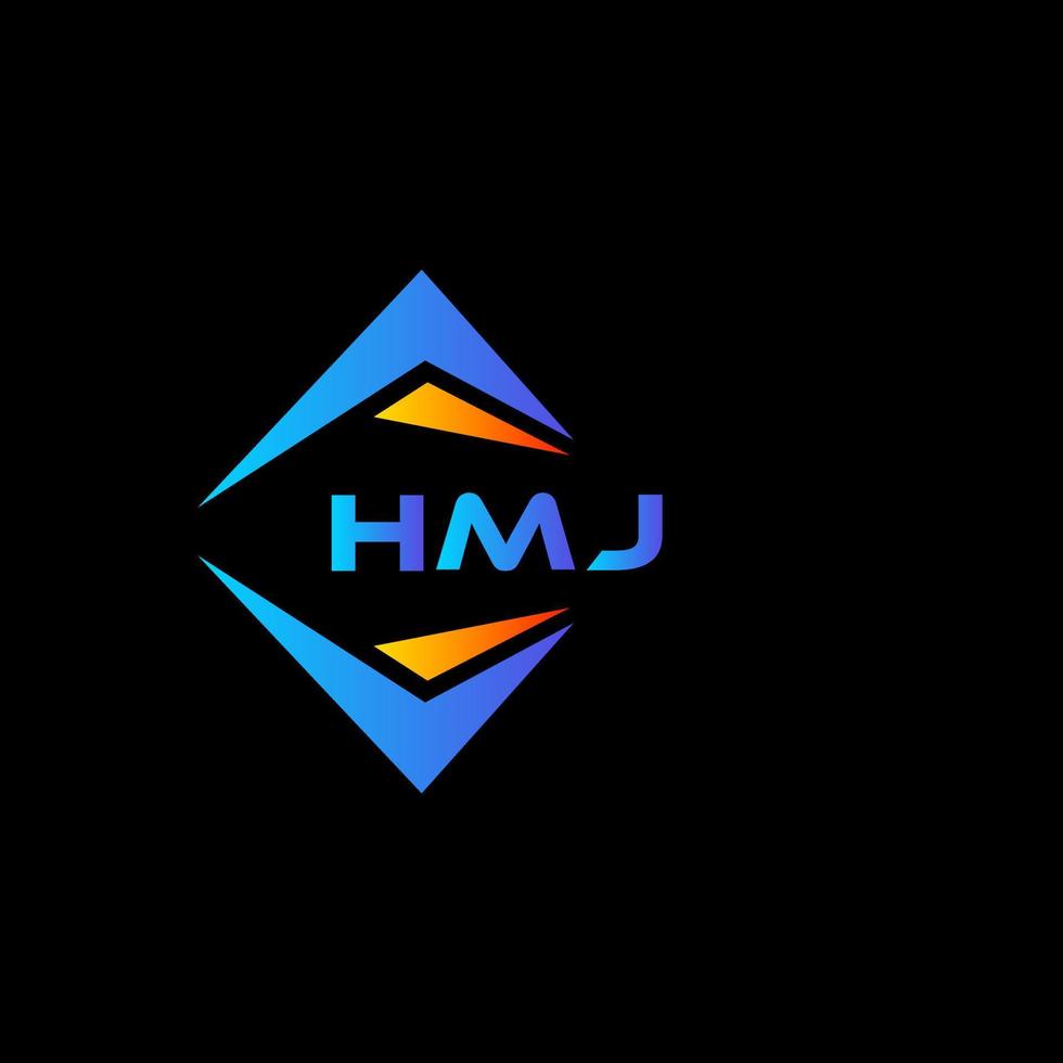 diseño de logotipo de tecnología abstracta hmj sobre fondo negro. concepto de logotipo de letra de iniciales creativas hmj. vector