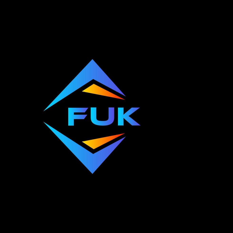 fuk diseño de logotipo de tecnología abstracta sobre fondo negro. concepto de logotipo de letra de iniciales creativas fuk. vector