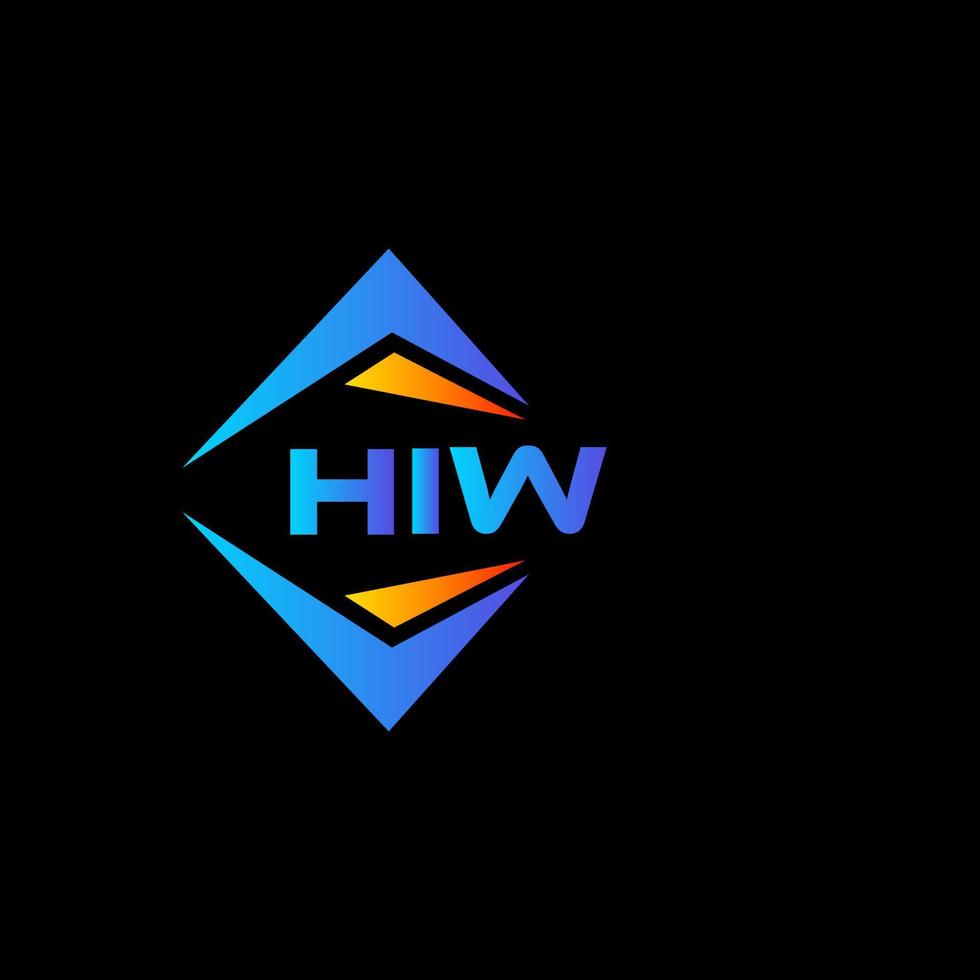 HIW abstract technology logo design on Black background. HIW creative initials letter logo concept. vector