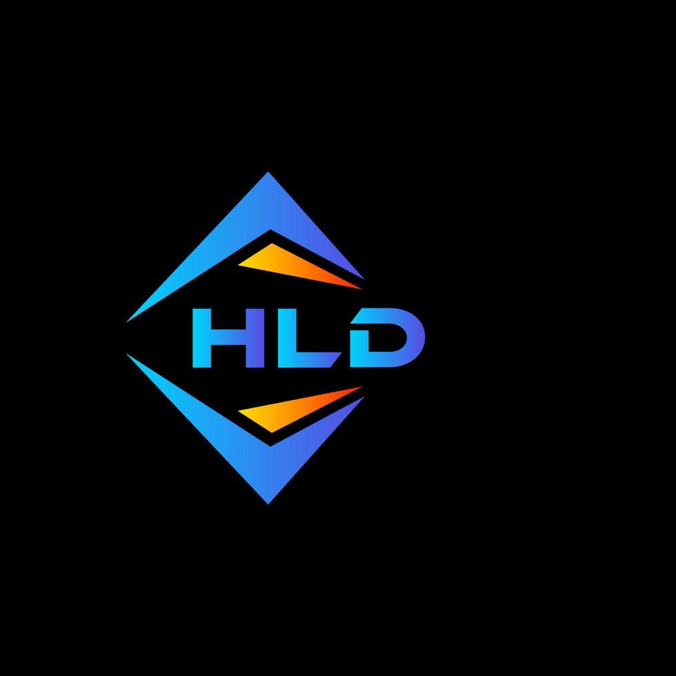 diseño de logotipo de tecnología abstracta hld sobre fondo negro. concepto de logotipo de letra de iniciales creativas hld. vector