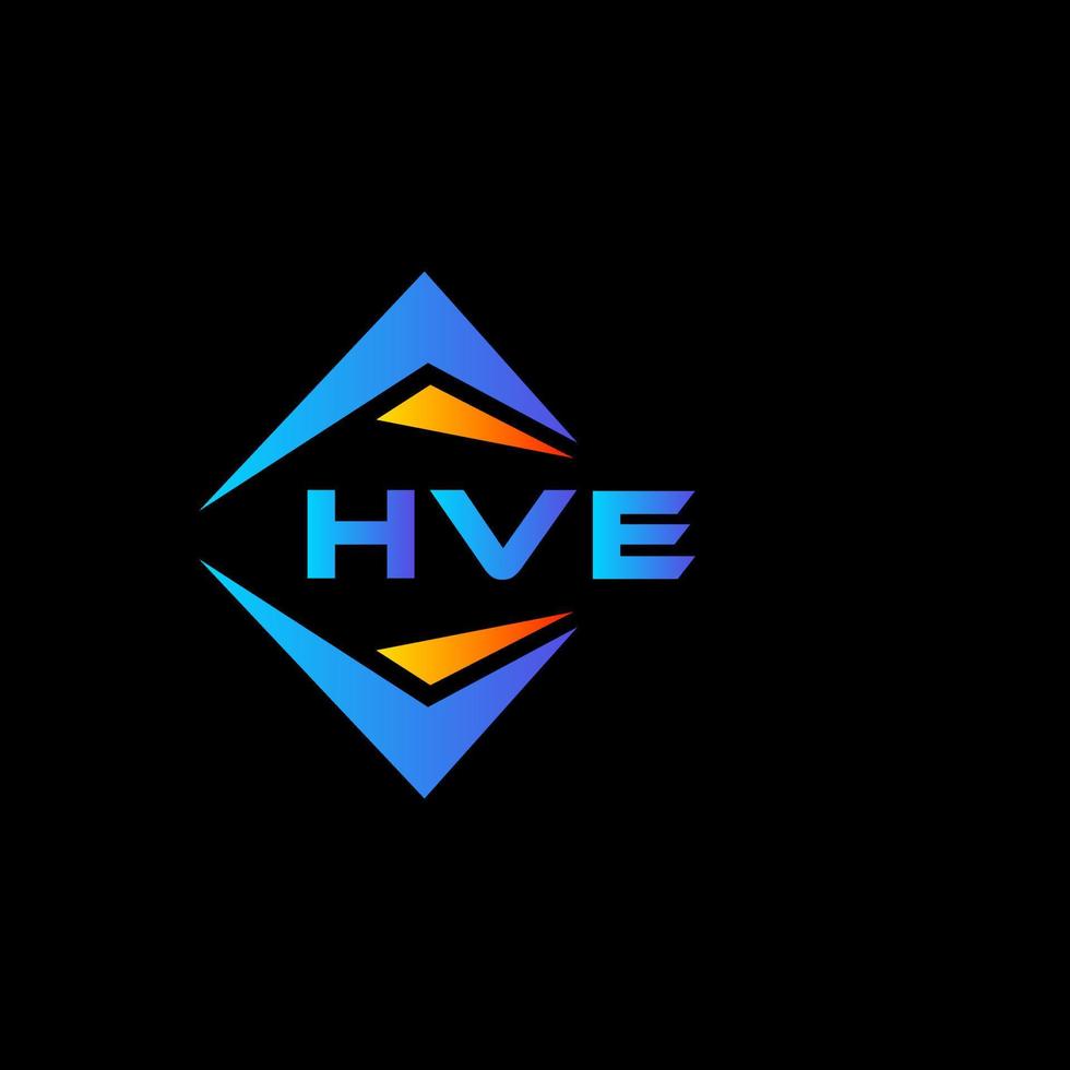 Diseño de logotipo de tecnología abstracta hve sobre fondo negro. tiene un concepto de logotipo de letra de iniciales creativas. vector