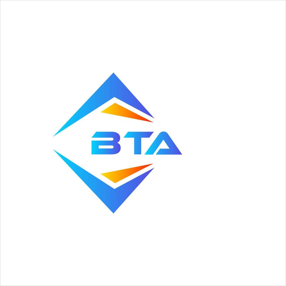 diseño de logotipo de tecnología abstracta bta sobre fondo blanco. concepto de logotipo de letra de iniciales creativas bta. vector