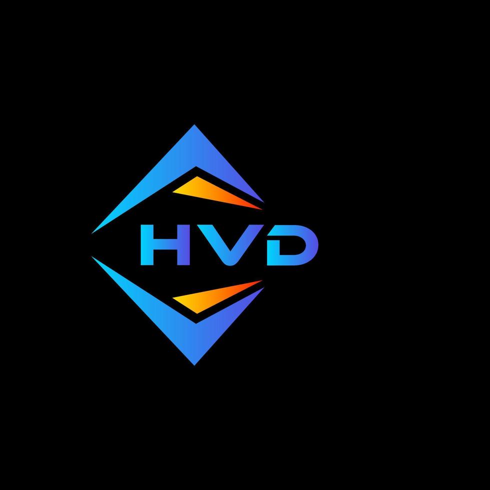 diseño de logotipo de tecnología abstracta hvd sobre fondo negro. concepto de logotipo de letra de iniciales creativas hvd. vector