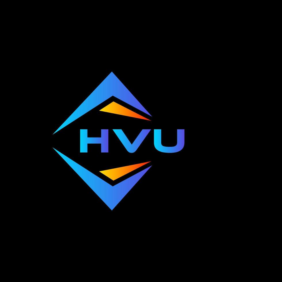 diseño de logotipo de tecnología abstracta hvu sobre fondo negro. concepto de logotipo de letra de iniciales creativas hvu. vector