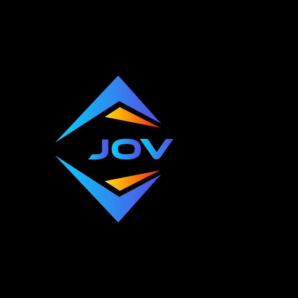 jov diseño de logotipo de tecnología abstracta sobre fondo negro. concepto de logotipo de letra inicial creativa jov. vector