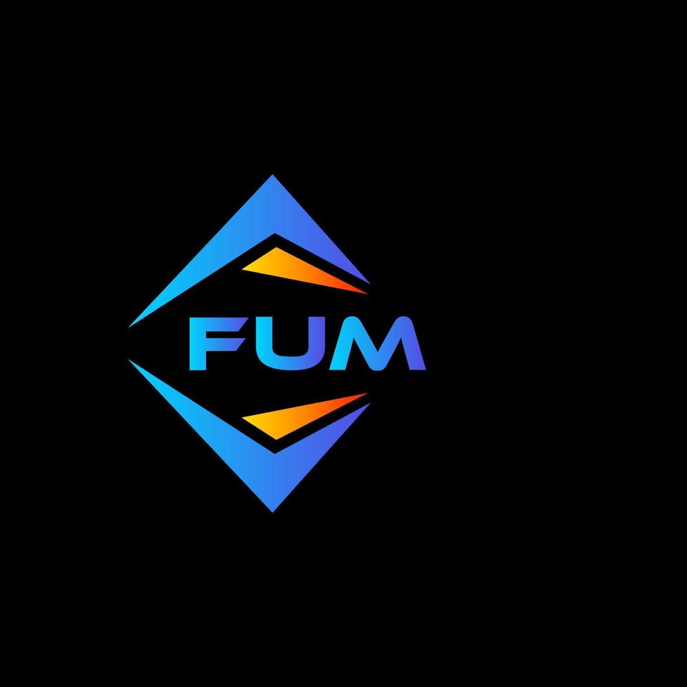 diseño de logotipo de tecnología abstracta fum sobre fondo negro. concepto de logotipo de letra de iniciales creativas fum. vector