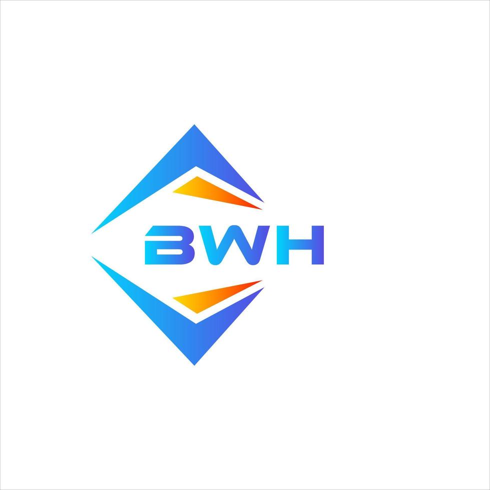 Diseño de logotipo de tecnología abstracta bwh sobre fondo blanco. concepto de logotipo de letra de iniciales creativas bwh. vector