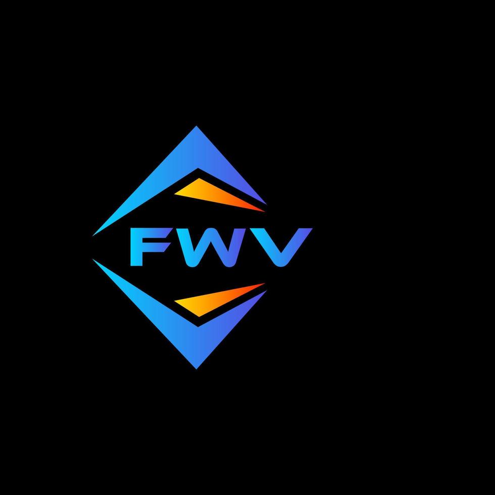 diseño de logotipo de tecnología abstracta fwv sobre fondo negro. concepto de logotipo de letra de iniciales creativas fwv. vector