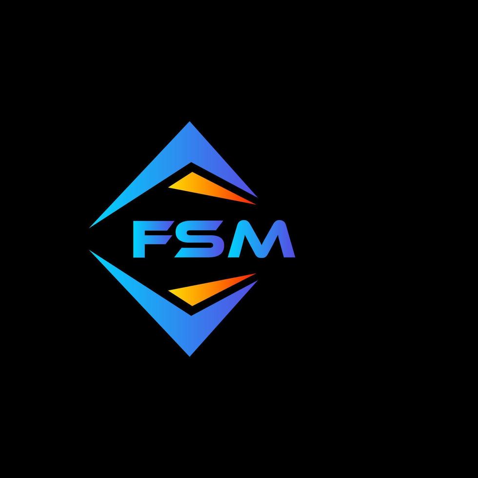 diseño de logotipo de tecnología abstracta fsm sobre fondo negro. concepto de logotipo de letra de iniciales creativas fsm. vector