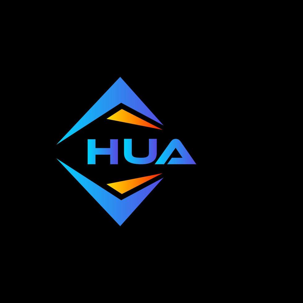 HUA abstract technology logo design on Black background. HUA creative initials letter logo concept. vector